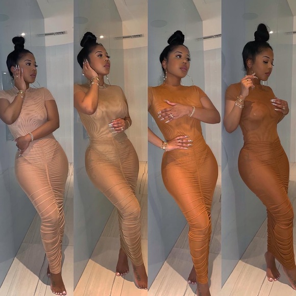 Minaa Monroe MMesh 2-Piece Set in Nasty Nude Size M - Picture 7 of 9